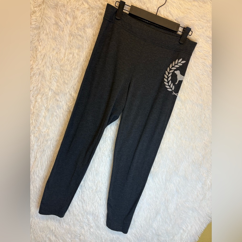 PINK Victoria's Secret Glitter Dog Charcoal Leggings | Size Large ✨🩶🐶 - Picture 7 of 17